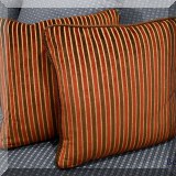 D064. Pair of striped pillows. 